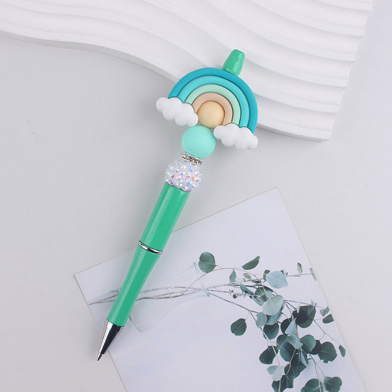 Wholesale Silicone Rainbow Bead Plastic Pen