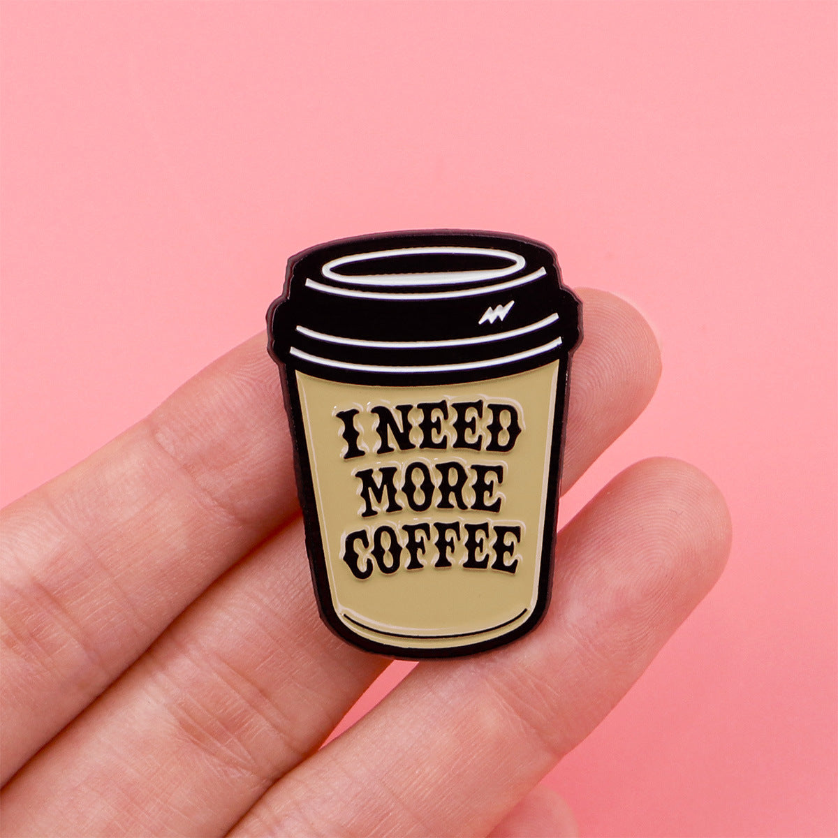 Wholesale Coffee Quote Brooch Cartoon Metal Badge Accessory