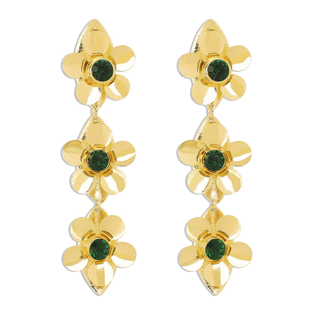Wholesale Flower Micropaved Iron Earrings
