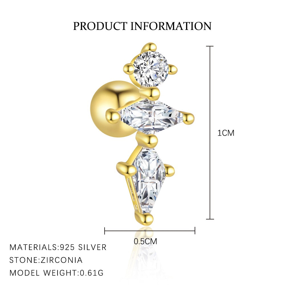 Wholesale Zircon round head earrings  Ear Studs