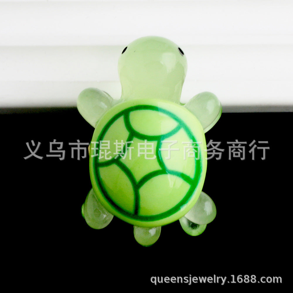 Wholesale 2pcs Luminous Double-sided Turtle Clay Drill Ball Straight Hole DIY Beads