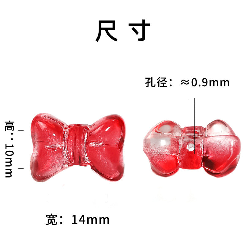 Wholesale 10pcs/pack  Colored glass bow bead