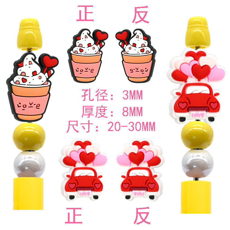 Wholesale Random 100pcs Product Valentine' s Day Beaded Accessories Focal Beads