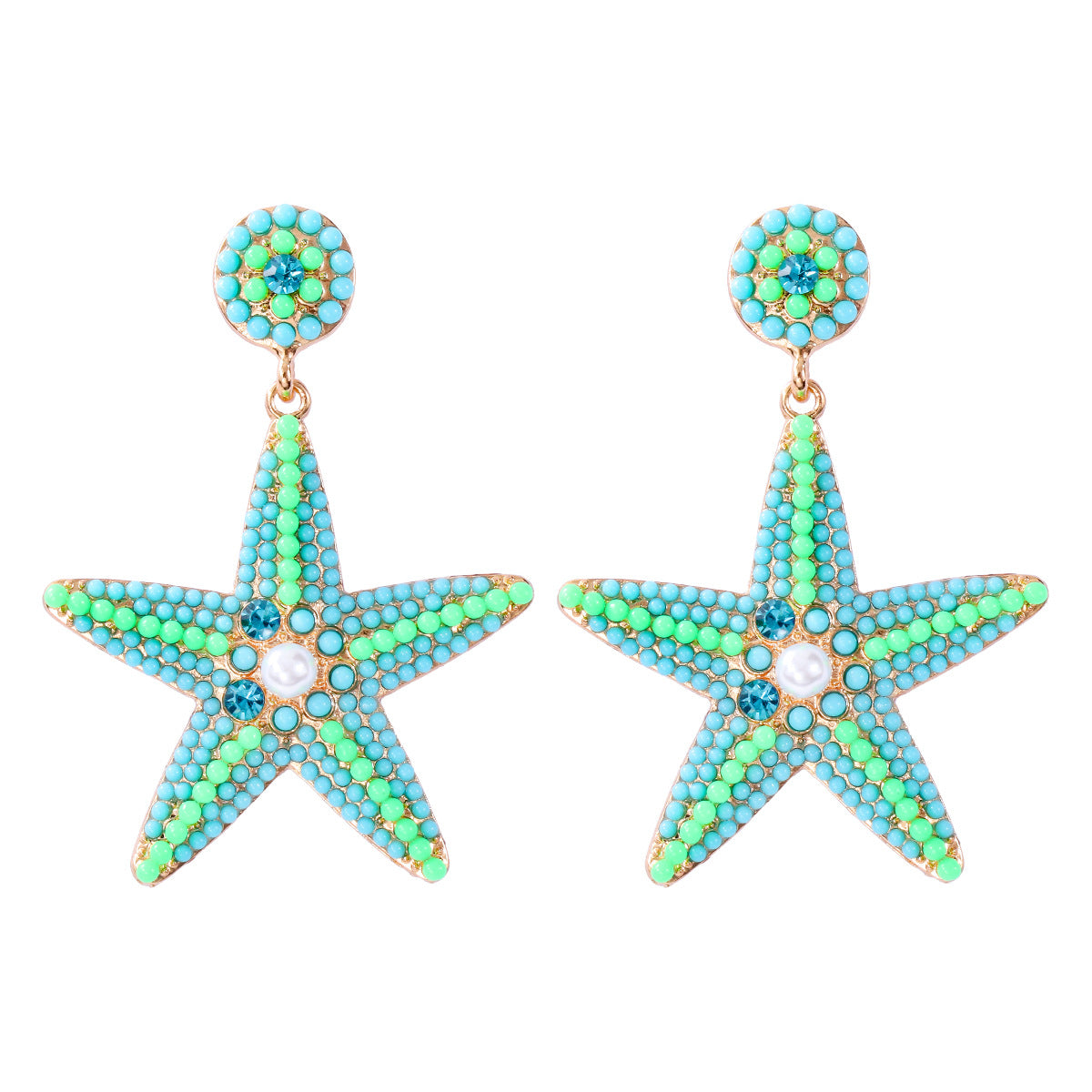 Wholesale of Butterfly Five Pointed Star Pearl Alloy Earrings