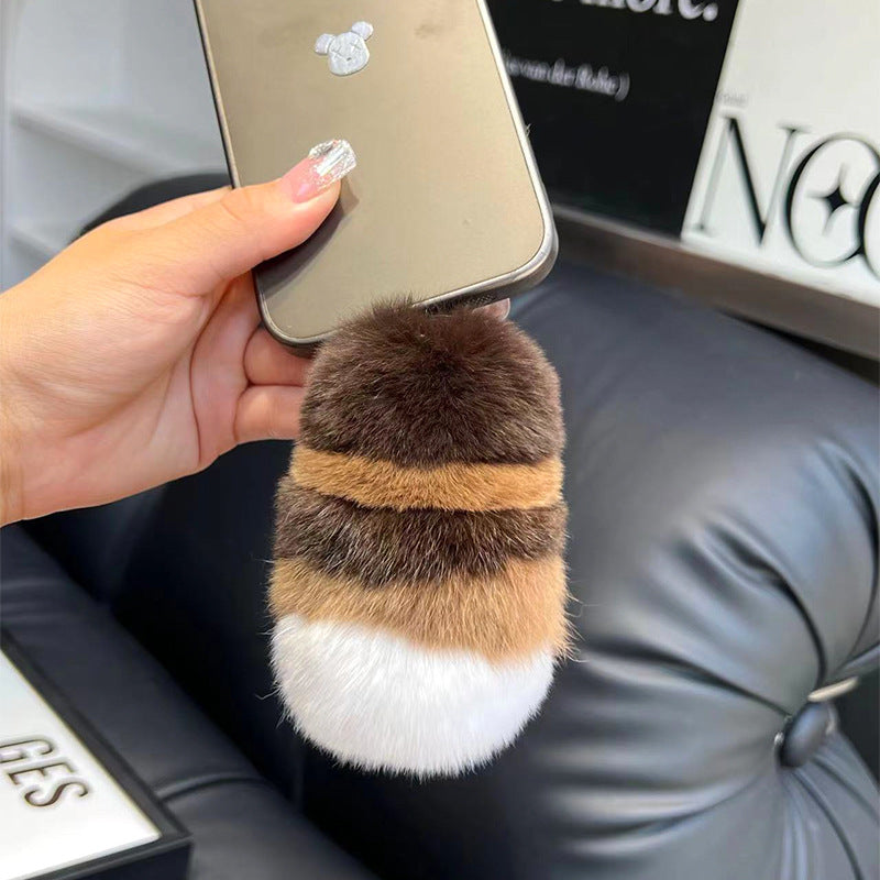 Wholesale Raccoon Tail Plush Keychain