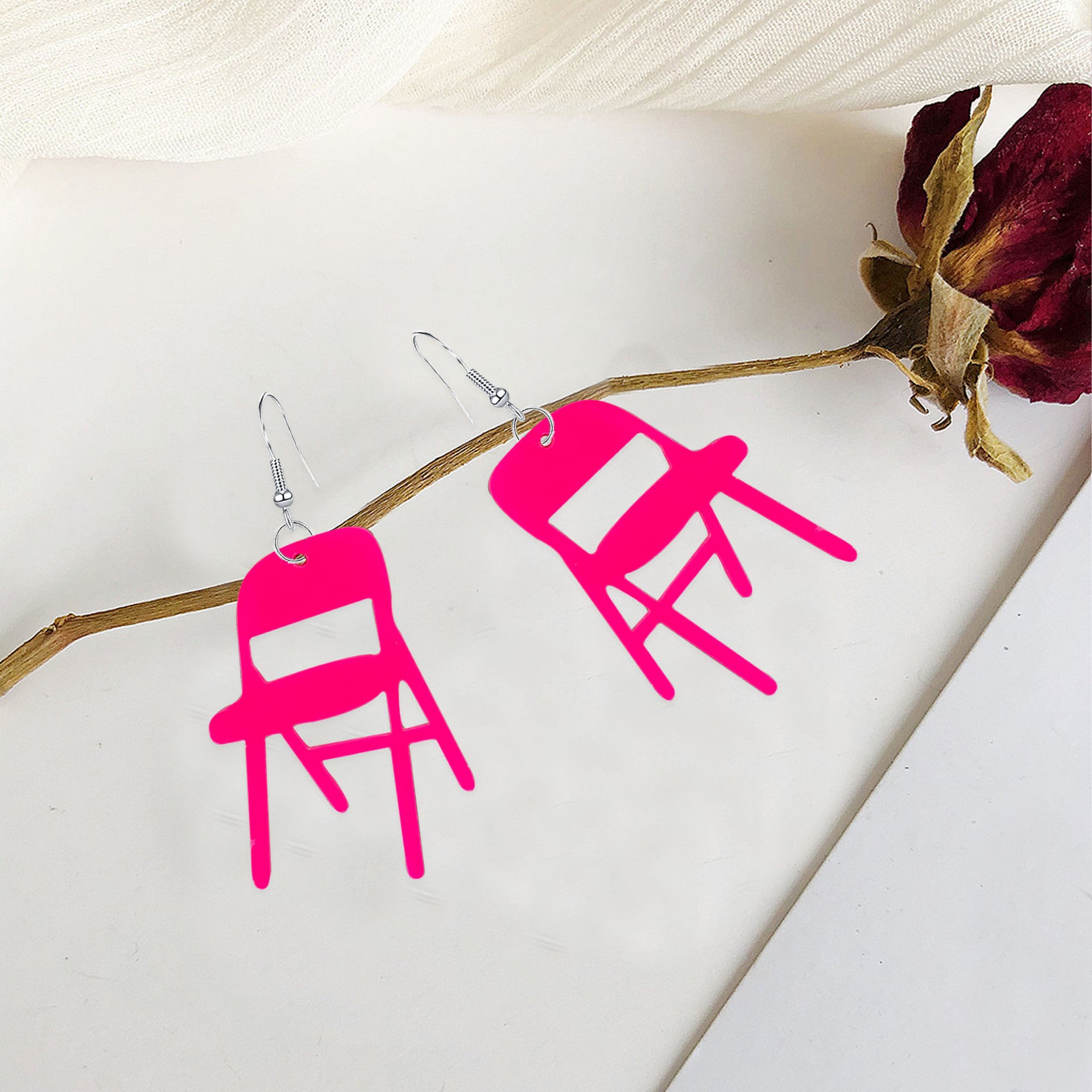 Wholesale Fashionable and Versatile Fun Creative Simple Acrylic Chair Earrings