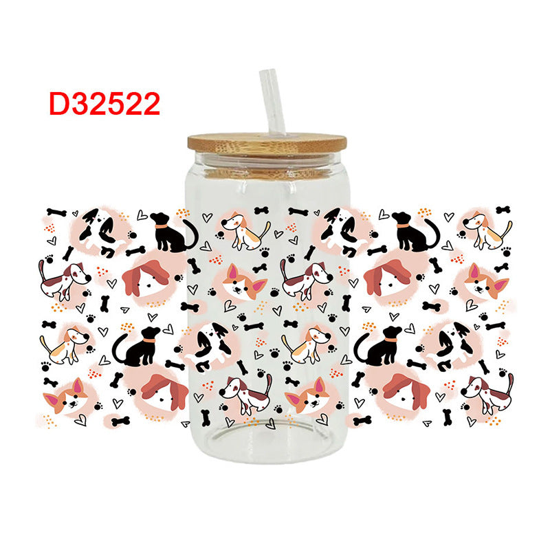 Wholesale Complex and cute patterns 16oz Cup UV DTF Wraps