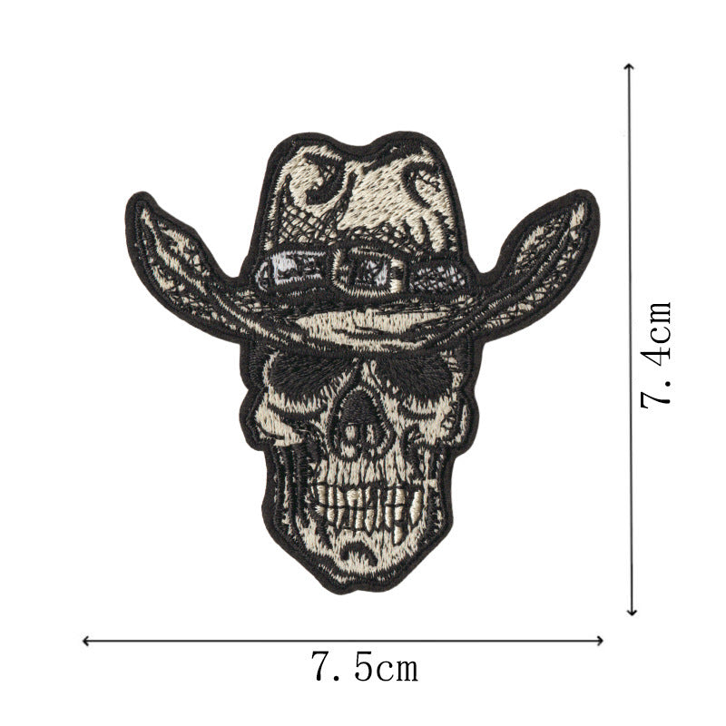 Wholesale Skull Design Embroidered Patch Set Of 9 Hot Melt Adhesive Applique For Towels Fashion Accessory DIY Craft