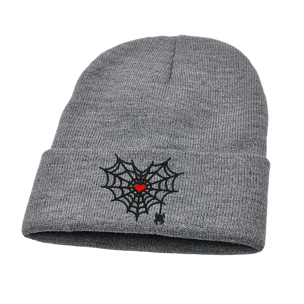 Wholesale Spider Web Knitted Hat Gothic Love Woolen Hat