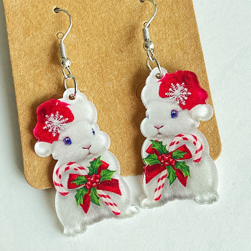Wholesale Christmas Animal Cute Cat Rabbit Frog Western Bullhead Dog Earrings