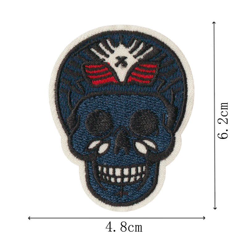 Wholesale Stylish Cartoon Skull Embroidered Iron On Patches 9 Piece Set For Towels Clothing DIY Accessories