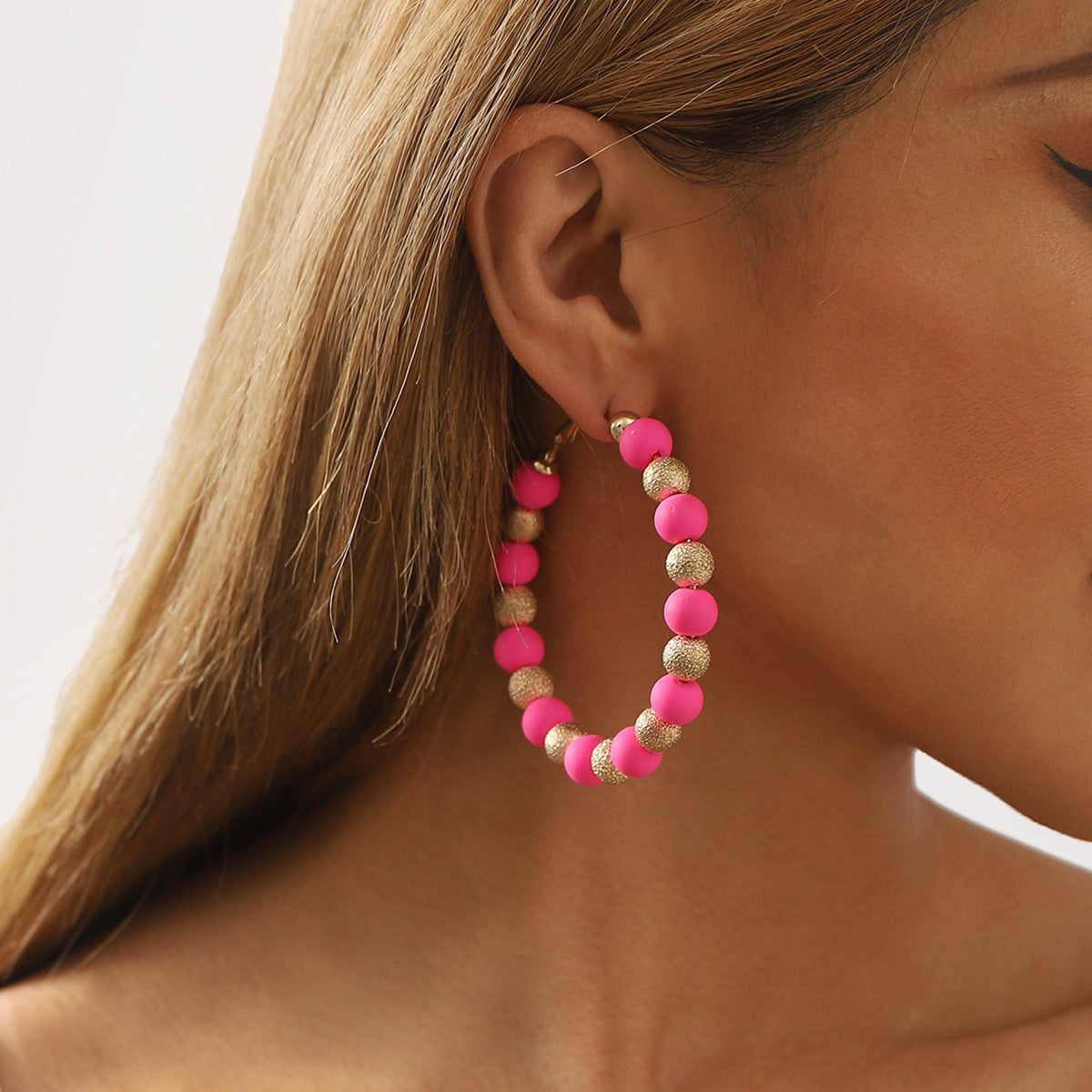 Wholesale fashion color soft ceramic beads earrings carnival summer sweet candy color CCB ear ring