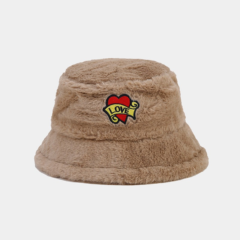Wholesale Love Letters Bucket Hat Plush Hat