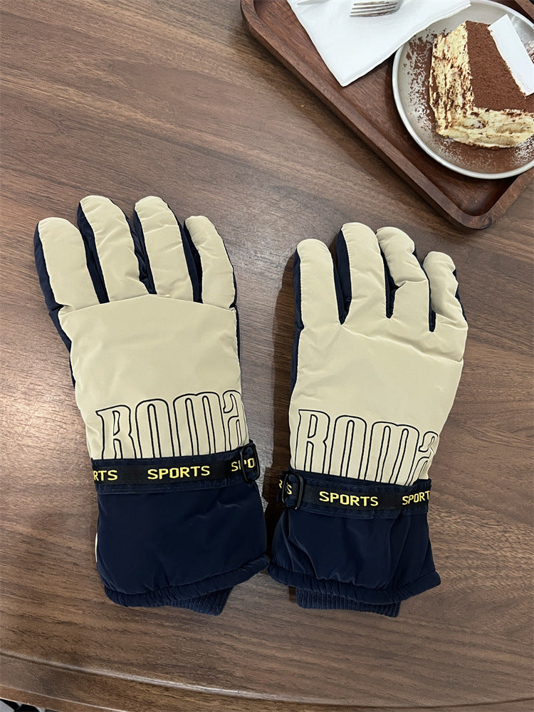 Wholesale women' s winter outdoor ski gloves plus fleece warm