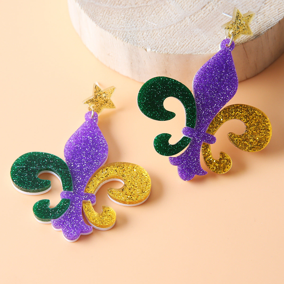 Wholesale Exaggerated three-color carnival lobster clown hat mask earrings