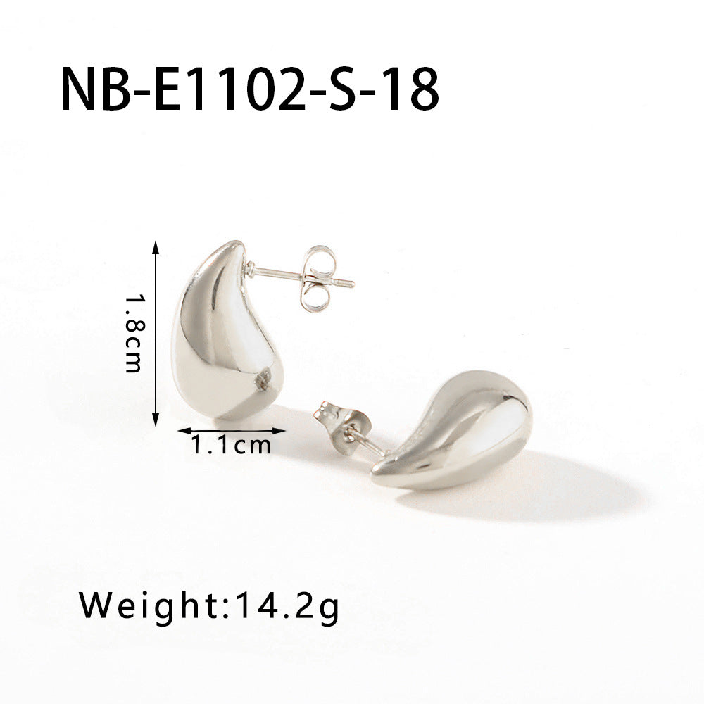 Wholesale Hollow Water Drop High-end 18K Gold-plated Polished Titanium Steel Earrings