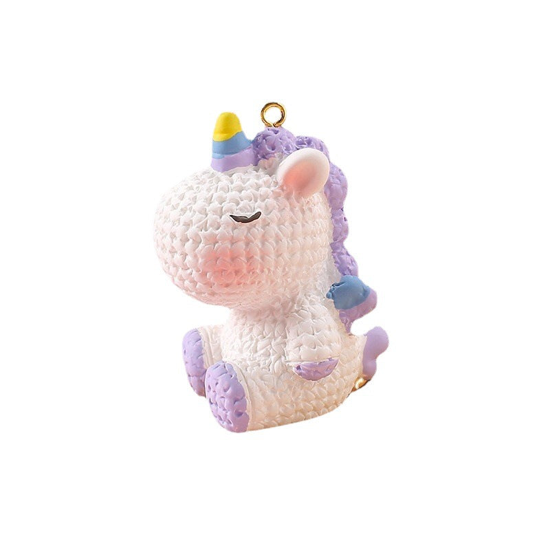 Wholesale Resin Fantasy Unicorn Doll Keychain Accessories