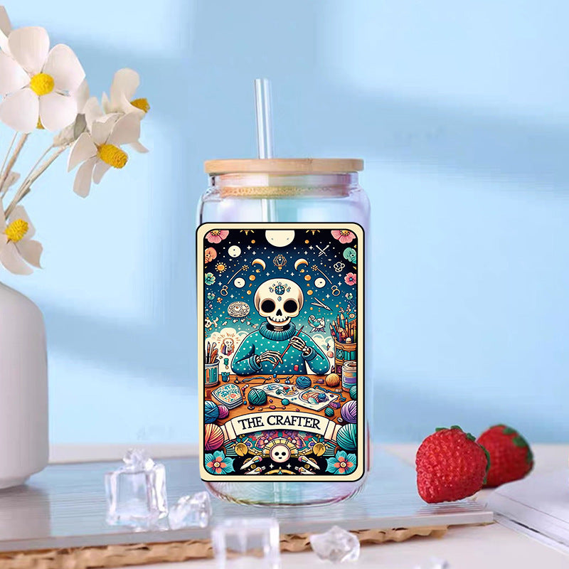 Wholesale Skeleton Bull 16oz Cup UV DTF Wraps