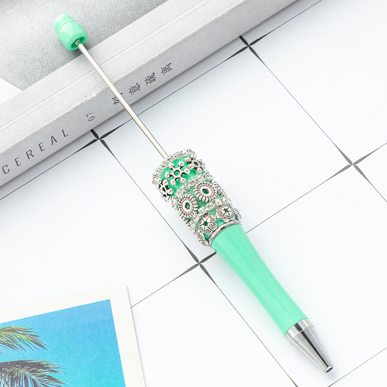 Wholesale 500pcs Beadable Pen Bohemian Rhinestone Flower Patch DIY Pens