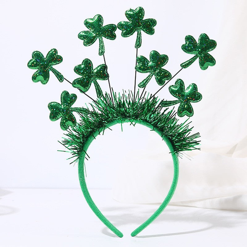 Wholesale St.  Patrick' s Day Green Clover Hat Headband