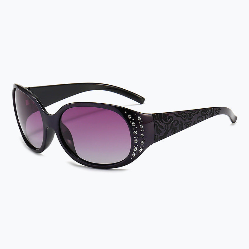 Wholesale Polarized diamond studded retro sunglasses