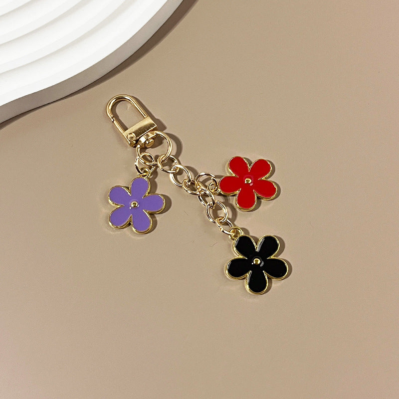 Wholesale color flower keychain creative bag pendant