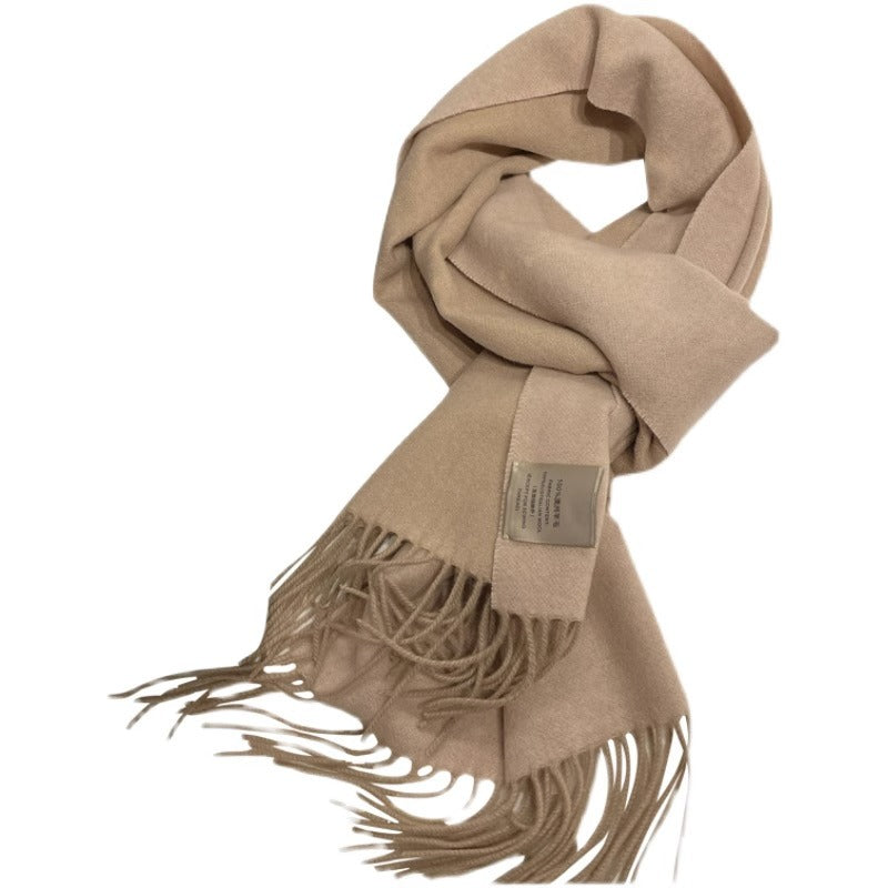 Wholesale Winter Warm Solid Color Double Sided Wool Scarf