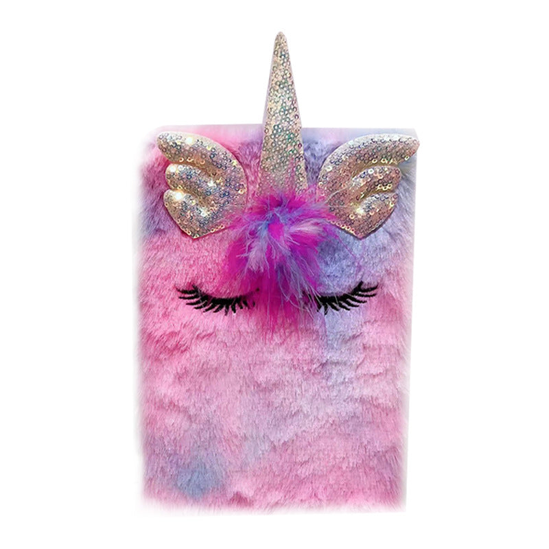 Wholesale Colorful Stereo Ears Unicorn Plush Cute Cartoon Girl  Notebook