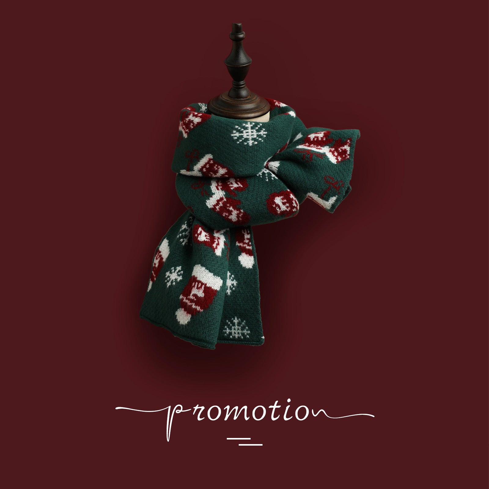 Wholesale Christmas Knitted Wool Red Scarf