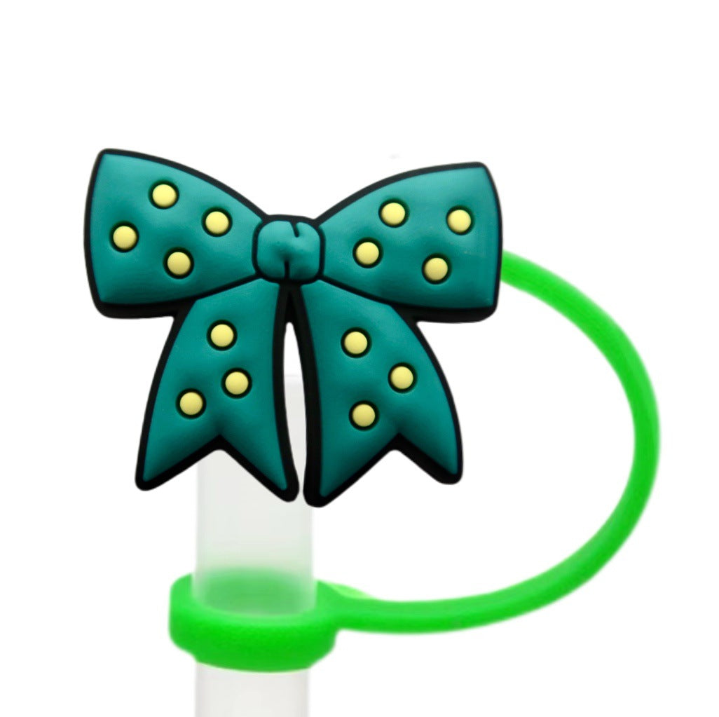 Wholesale 10pcs Bow Straw Cap Silicone Straw Tube Cap