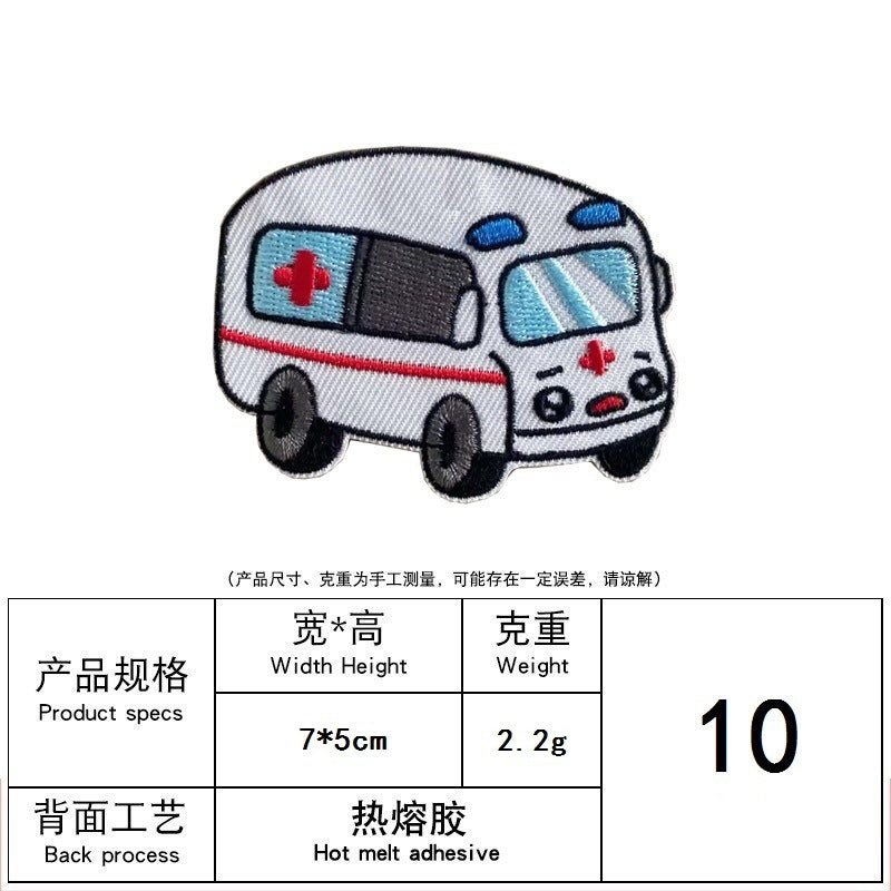 Wholesale Embroidered Cartoon Car Clothes Ironing Embroidered Cloth Stickers FS