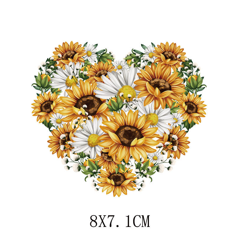 Wholesale 5pcs/pack  Sunflower heat transfer sticker pattern   UV DTF Ready to Press Transfers Wraps