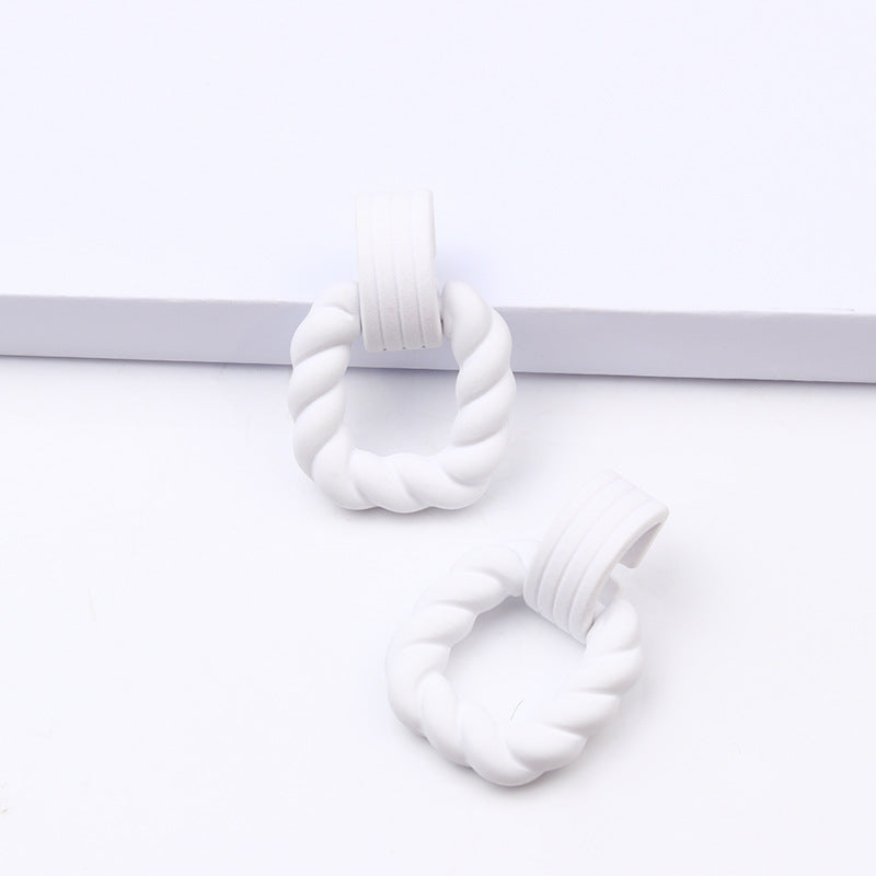 Wholesale Square Semi-circular Splicing Acrylic Earrings