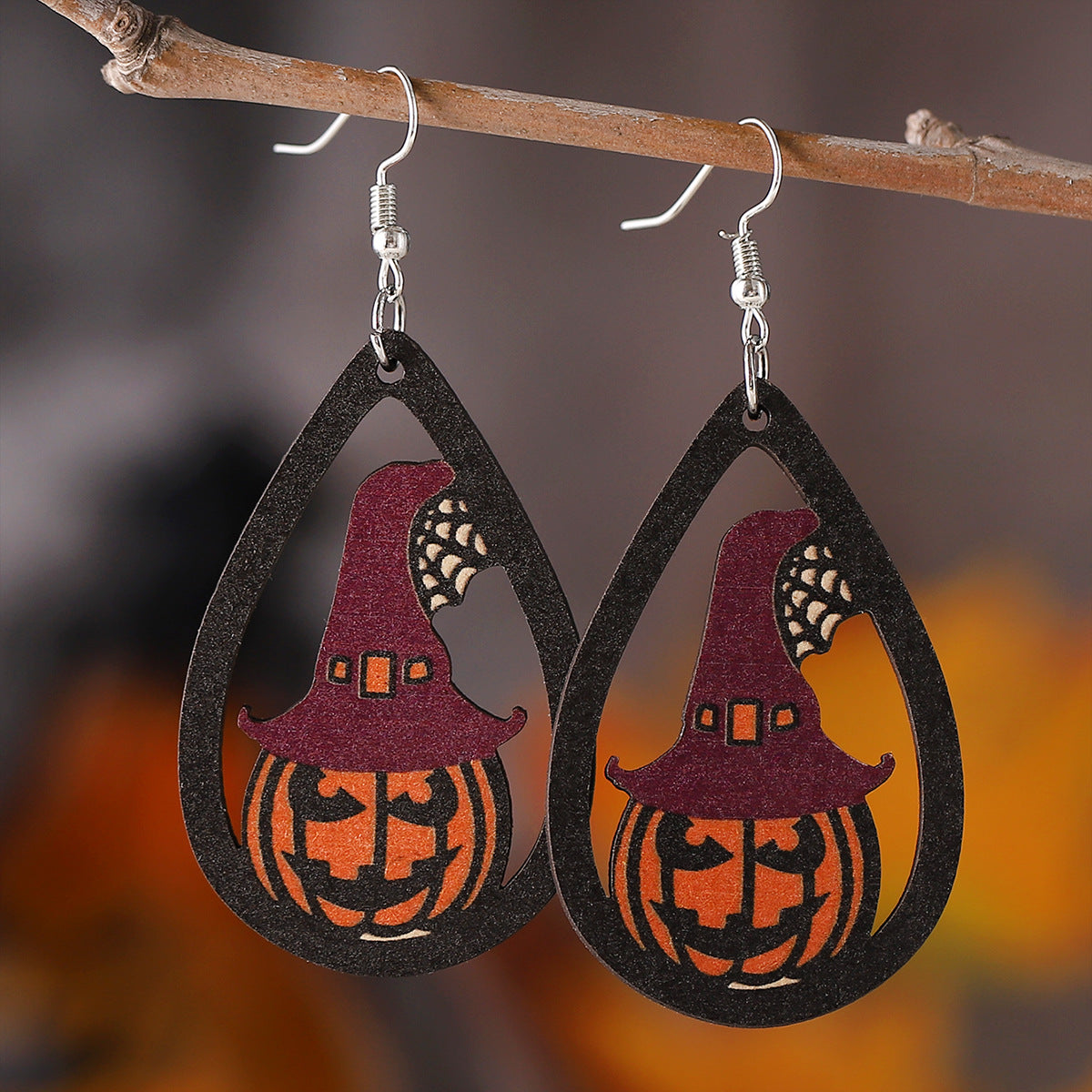 Wholesale Ghost Face Pumpkin Witch Hat and Witch Boots Pendant Earrings