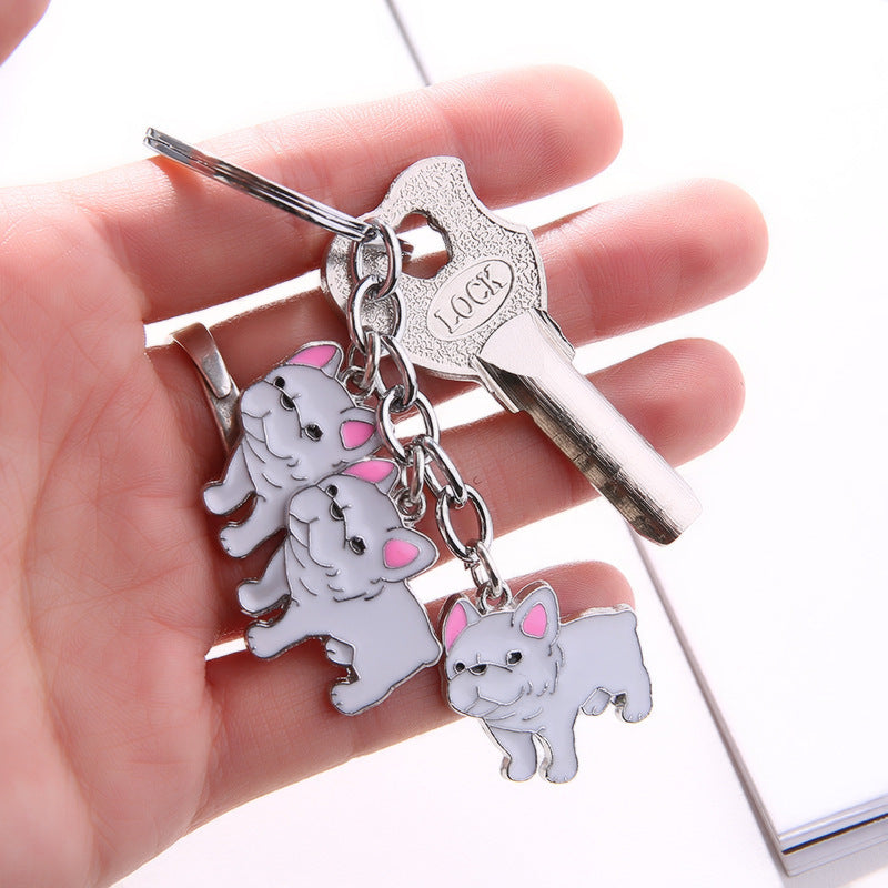 Wholesale Cute Bulldog Metal Keychain