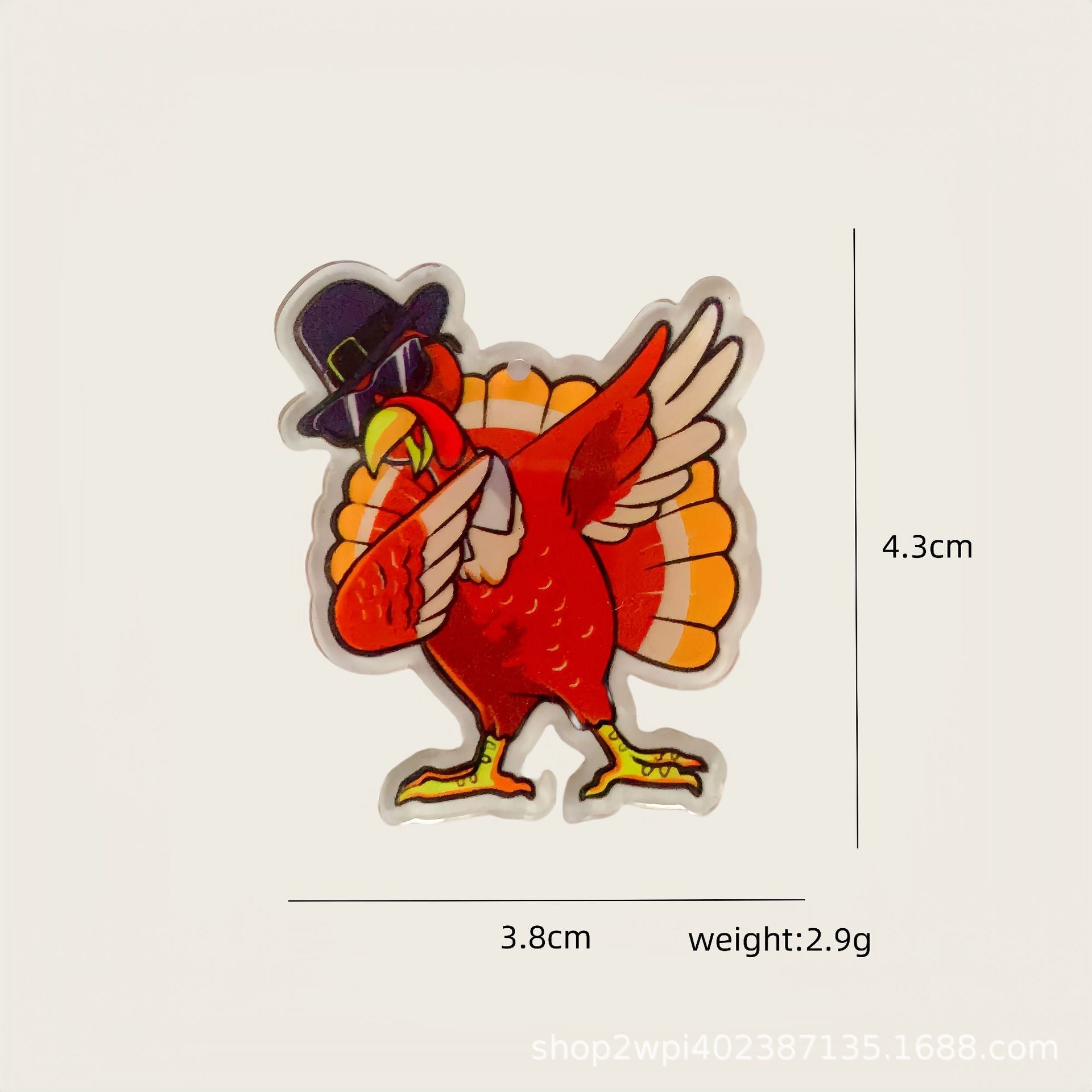 Wholesale 30pcs Acrylic Carnival Thanksgiving Turkey Earrings Accessories DIY Earrings Pendant Mobile Phone Shell Pendant Accessories