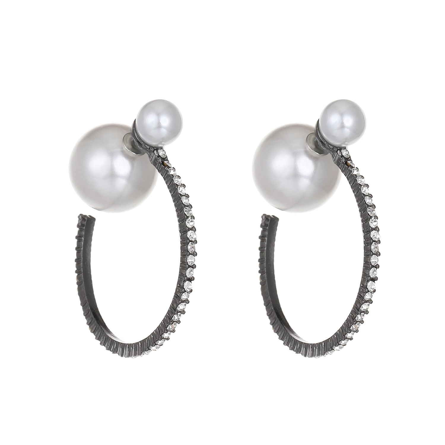 Wholesale Geometric Pearl Studded Diamond Alloy Earrings