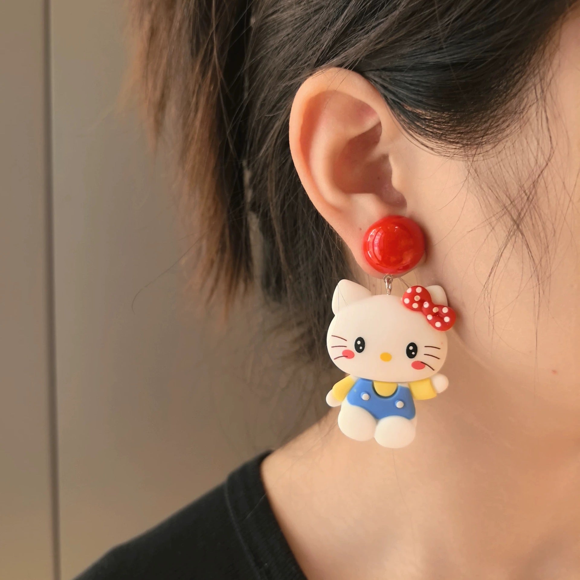 Wholesale  925 Silver Needle Cute Sweet Cat Earrings Ear Clip