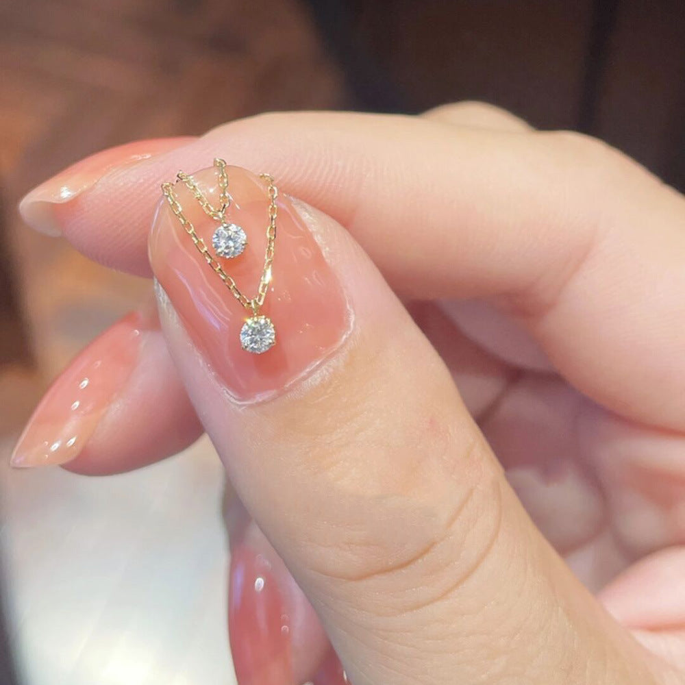 Wholesale 14k gold moissanite diamond clavicle necklace