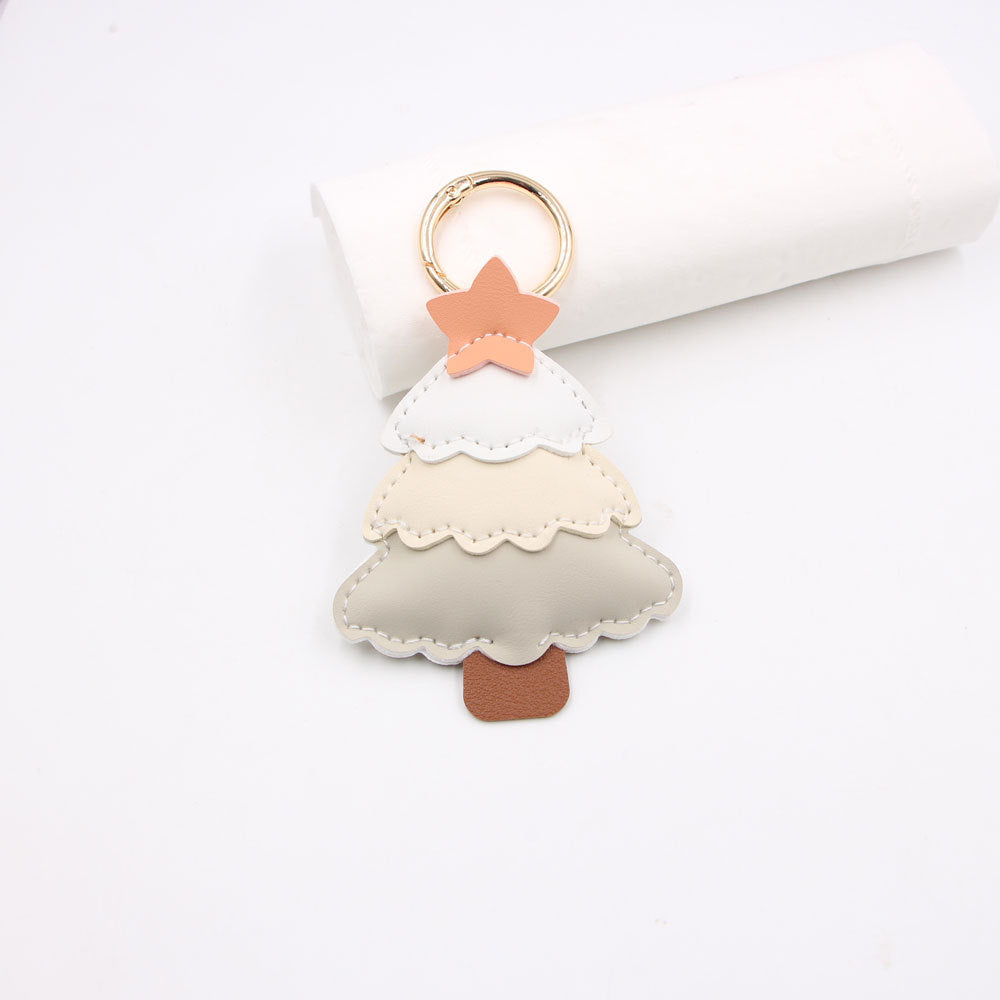 Wholesale Trendy Multi Layer Christmas Tree Leather Bag Charm Artificial Leather Light Green Pendant For Suitcase Handbag Car Key Fashion Accessory Gift