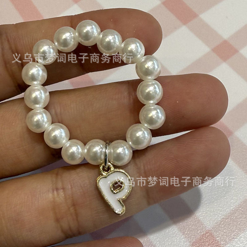 Wholesale 26 letter pearl necklace Doll Accessories