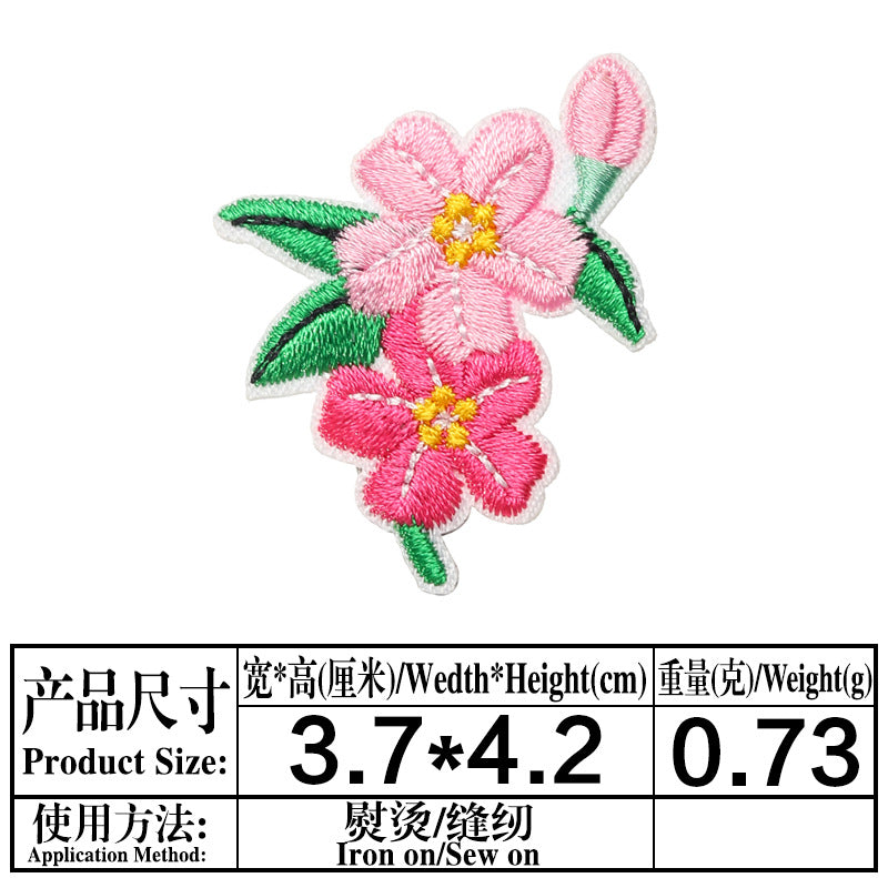 Wholesale Chinese Style Embroidered Flower Patches Twill DIY Applique Decorative Accent For Towels Bags Resale