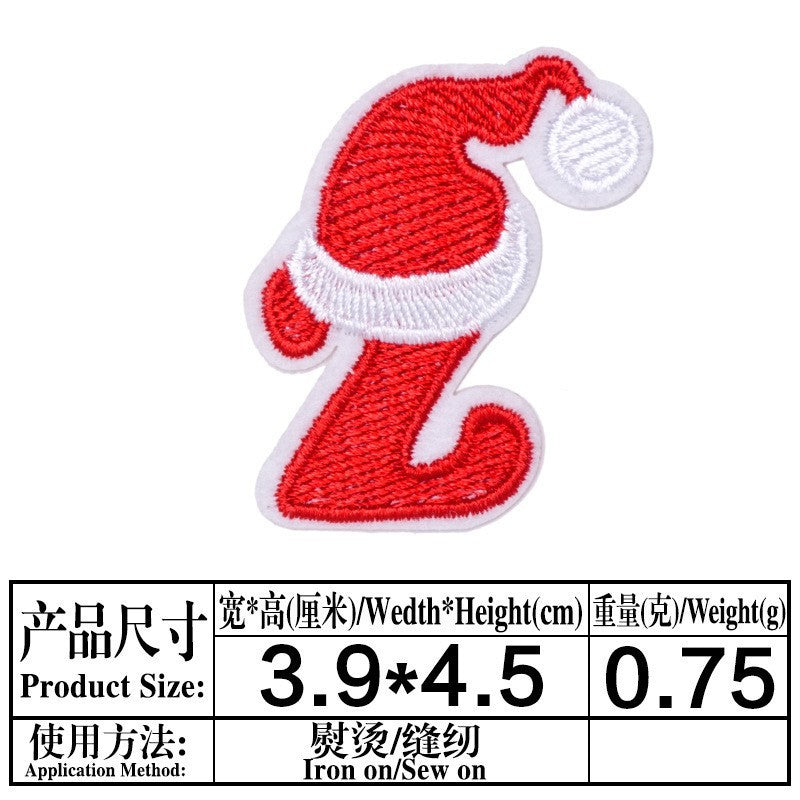 Wholesale Christmas 26 Letter Embroidery Patch Set Iron On DIY For Clothing Towels Gift
