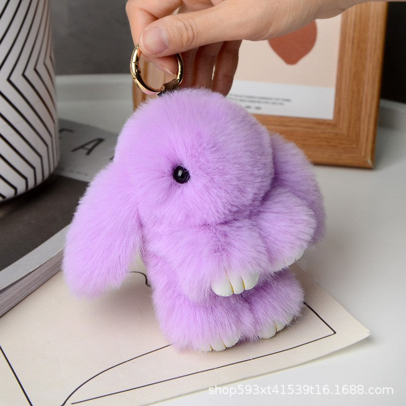 Wholesale Colorful plush rabbit cute bag pendant keychain