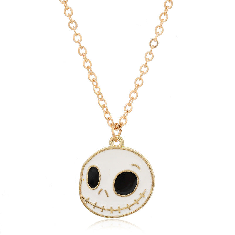 Wholesale Retro Exaggerated Ghost  Ghost Mask  Necklace