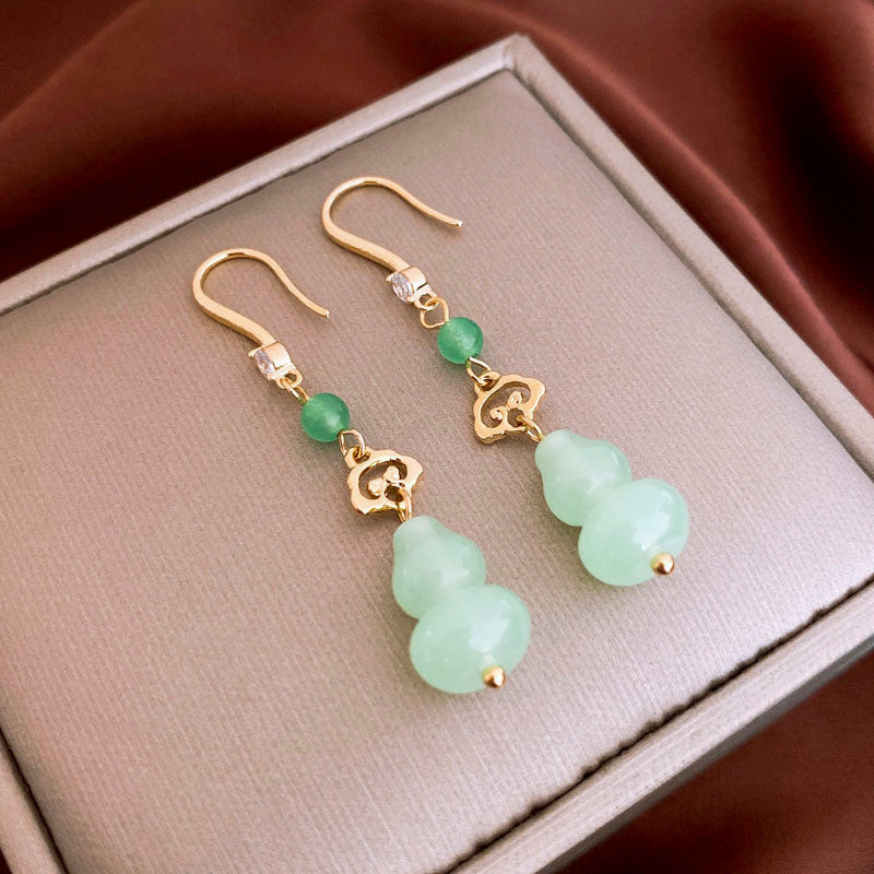 Wholesale New Chinese Style Lotus Fan Butterfly Pearl Tassel Temperament Fashion Niche High-end Earrings