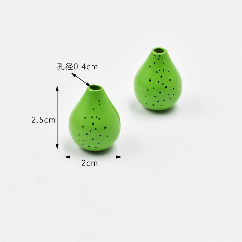 Wholesale 10pcs Colorful fruits with spaced beads Wood Beads