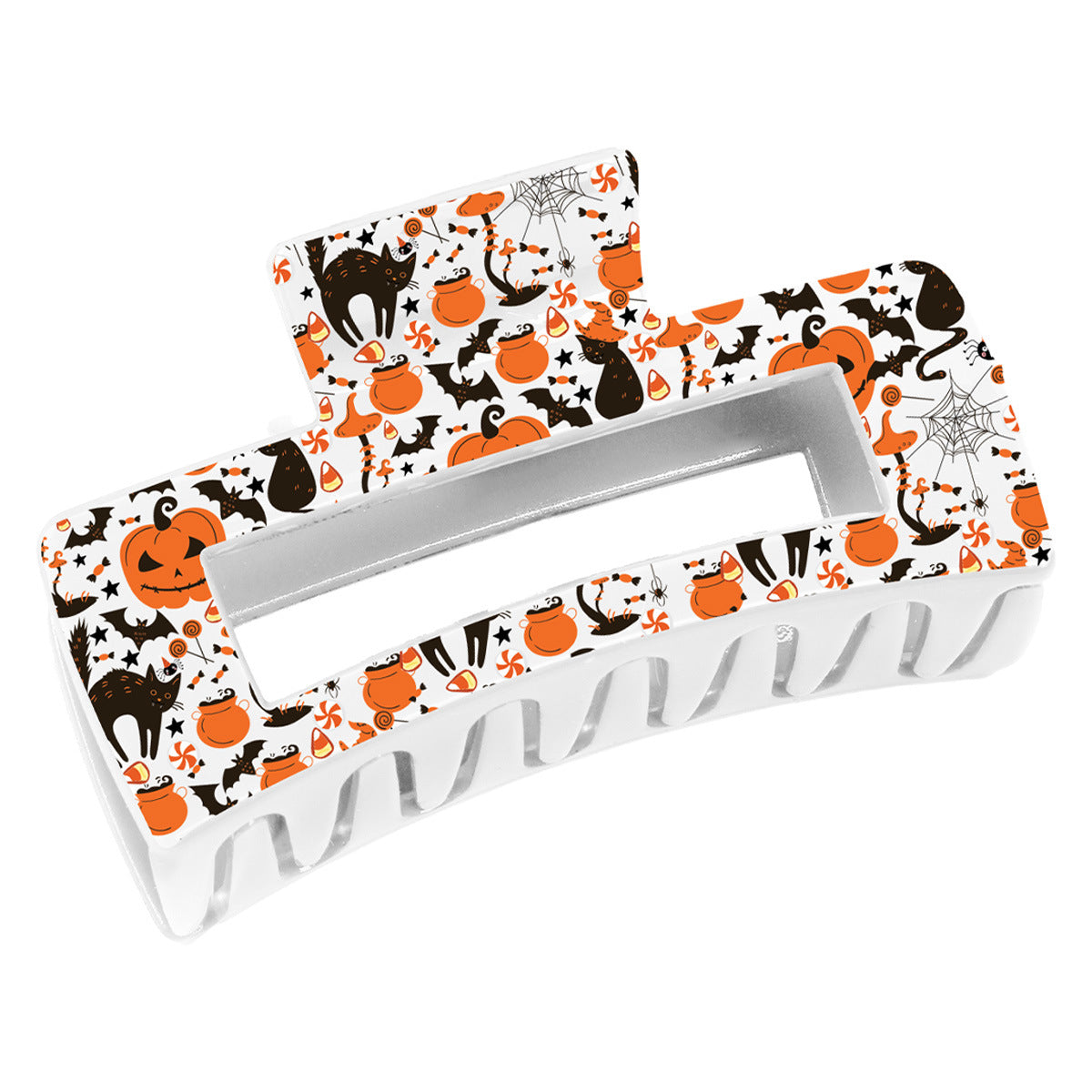 Wholesale Christmas Square Transparent Printed Grab Clip Shark Clip