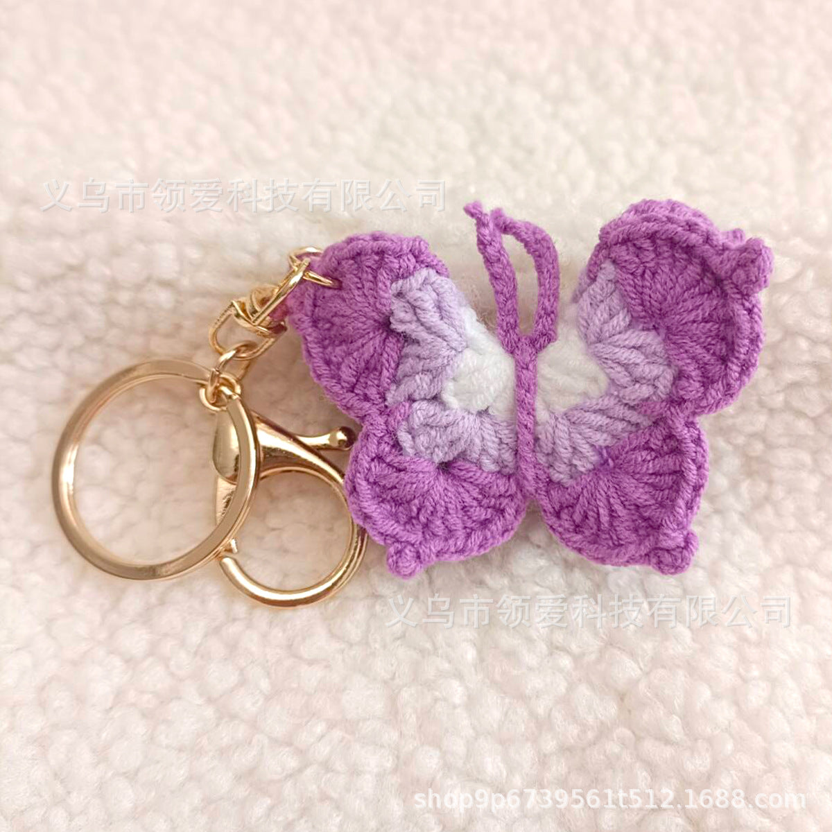 Wholesale Creative  Four-line Crocheted Butterfly  Accessory PendantKeychain