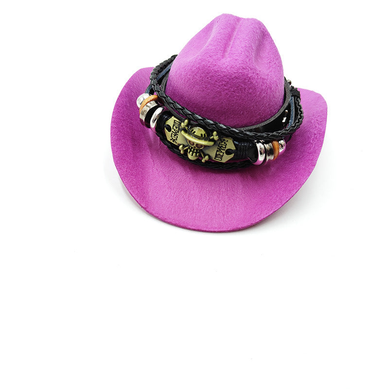 Wholesale Yama gentleman cowboy hat son mini pet hat birthday party hat weilai car 66 ornament hat
